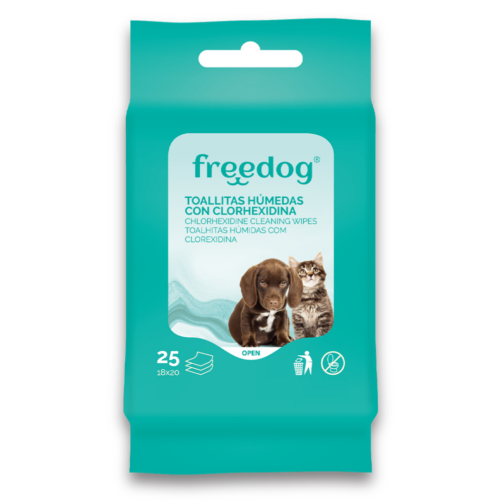 Toallitas Húmedas Clorhexidina Pocket 25Udes 18X20 cm al mejor precio -Todoanimal.es