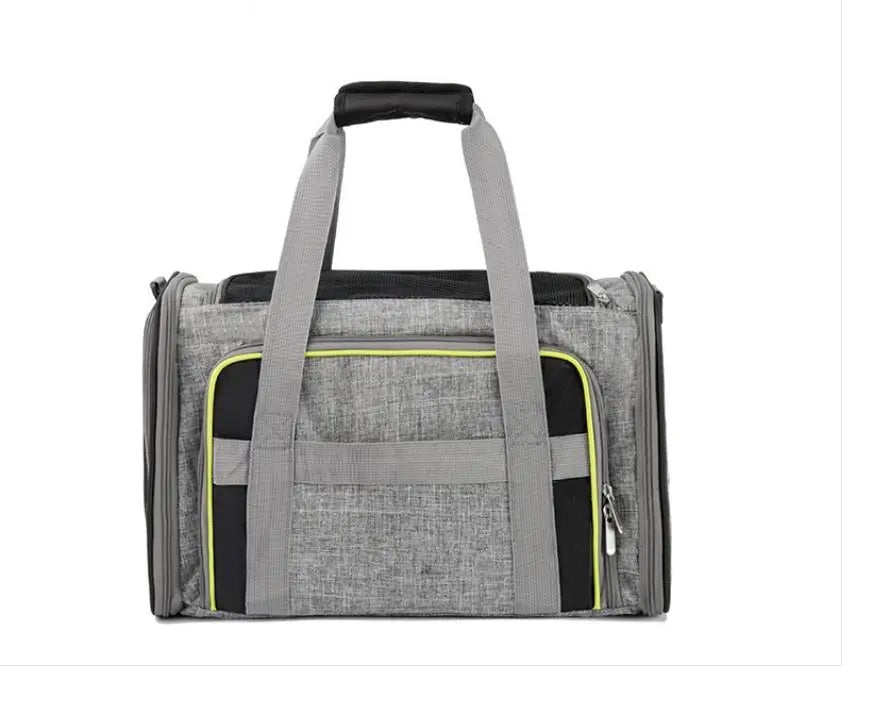 Transportín Bolso Hk Con Dos Compartimentos Gris Y Verde 49X28X28 - Precios Más Baratos - Todoanimal