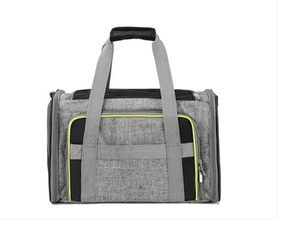 Transportín Bolso Hk Con Dos Compartimentos Gris Y Verde 49X28X28