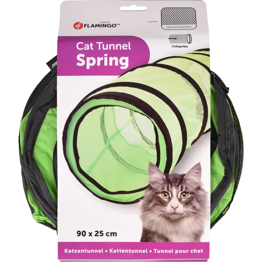 Tunel Gato+Entrada Malla Verde/Negro 25X60 cm al mejor precio -Todoanimal.es