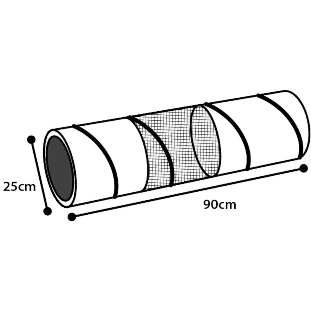 Tunel Gato+Entrada Malla Verde/Negro 25X60 cm al mejor precio -Todoanimal.es