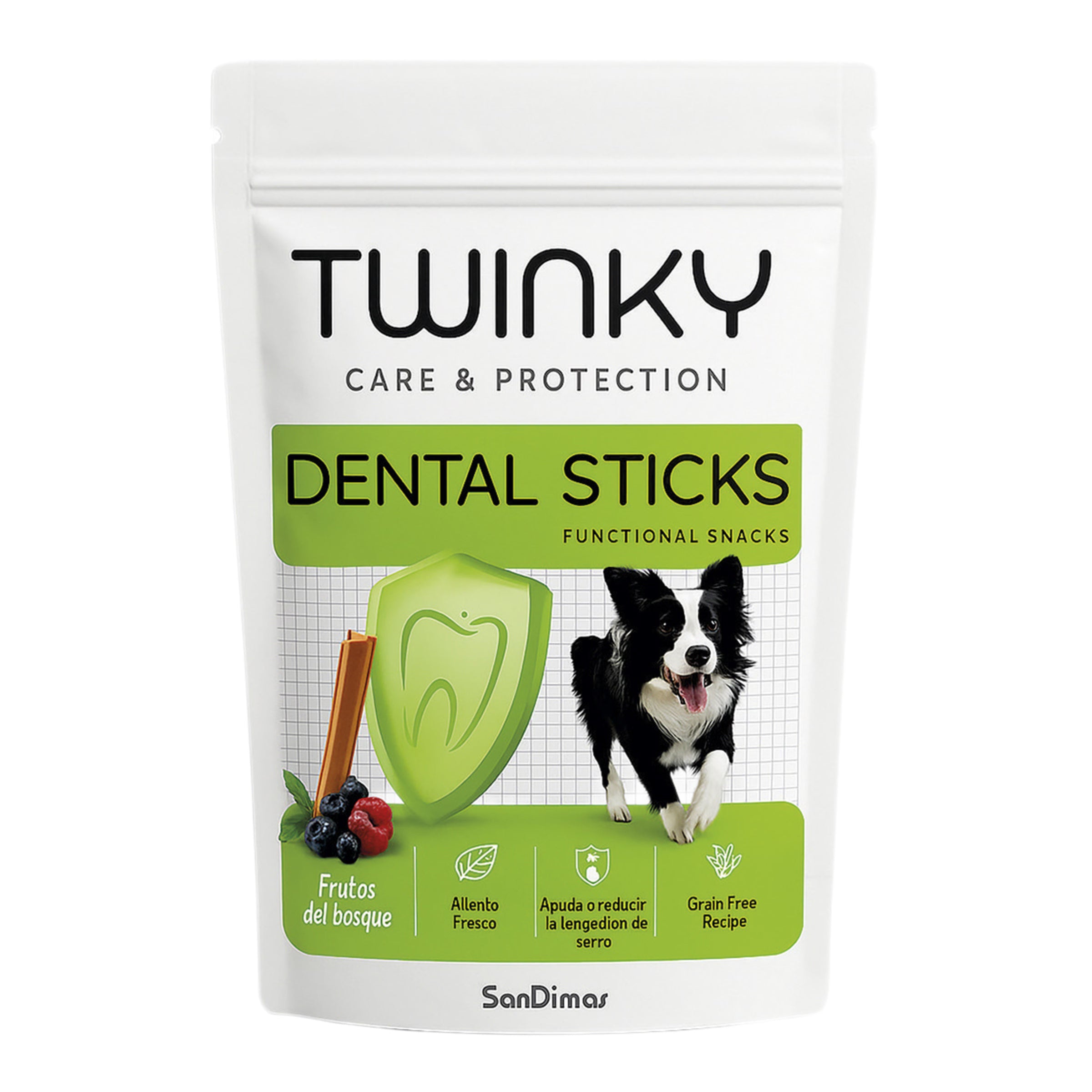 Twinky Snack Funcional Dental Sticks Frutos del Bosque 180gr (7 uds) al mejor precio -Todoanimal.es
