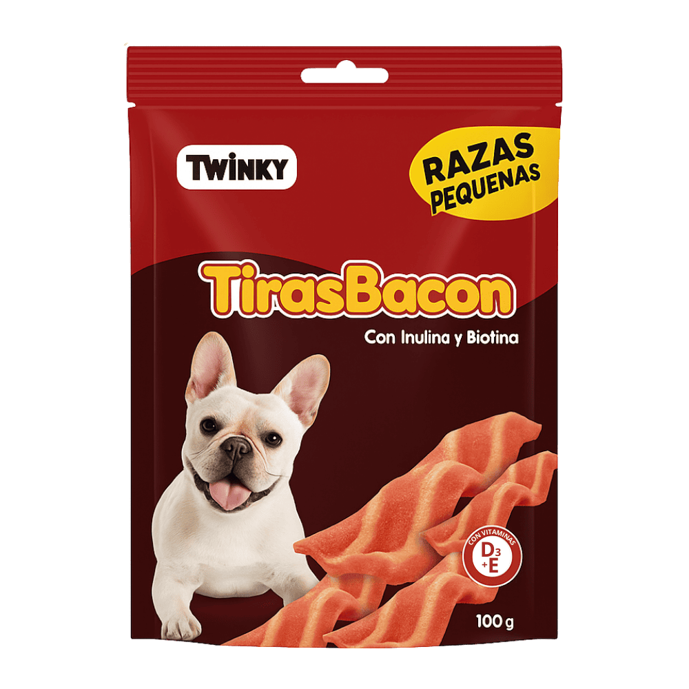 Twinky Snack Tiras Bacon 100 g para Perros al mejor precio -Todoanimal.es