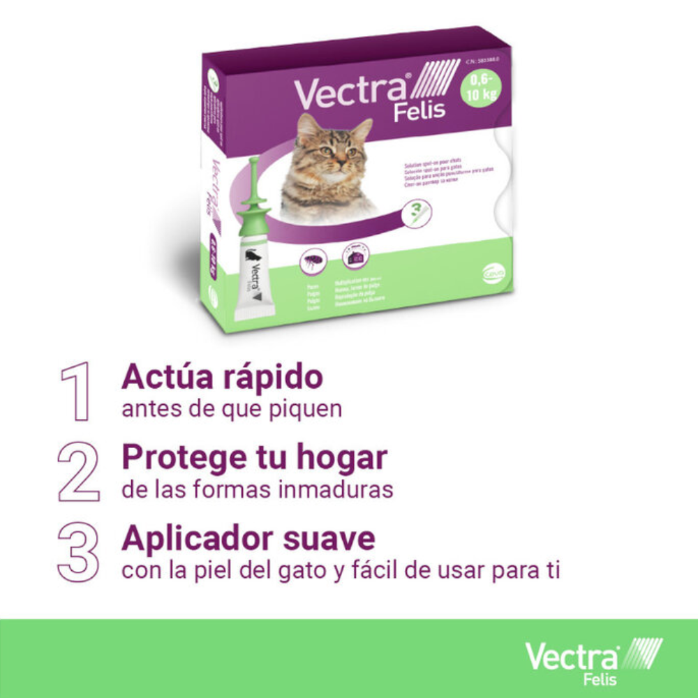 Vectra Gato 0,6-10 kg 3 Pipetas al mejor precio -Todoanimal.es