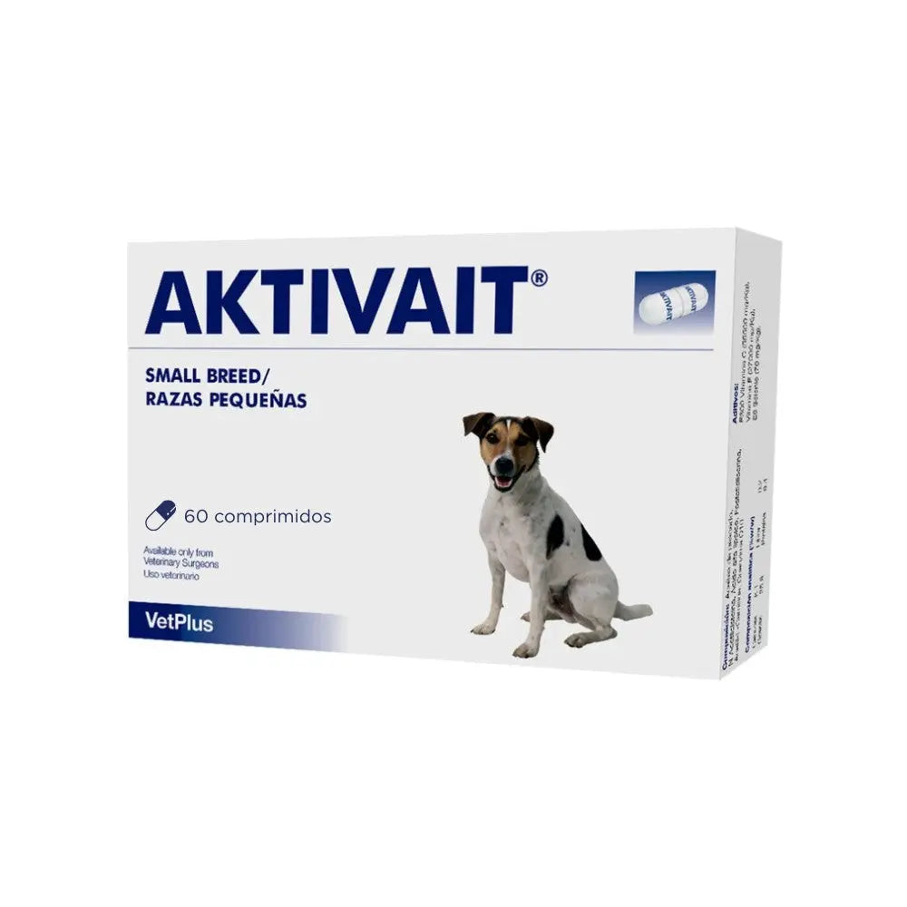 VetPlus Aktivait 60 Comprimidos Complemento Función Cognitiva para Perros al mejor precio -Todoanimal.es