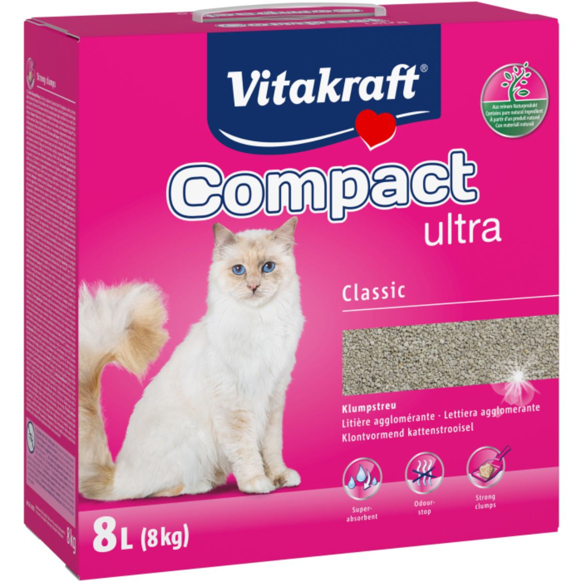 Vitakraft Arena Aglomerante para Gatos Compact Ultra 8 kg al mejor precio -Todoanimal.es