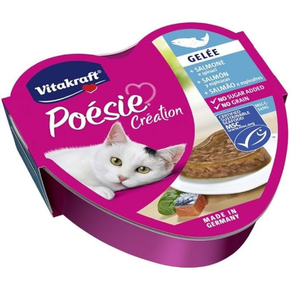 Vitakraft Cat Poesie Gelatina 85 g Salmón y Espinacas al mejor precio -Todoanimal.es