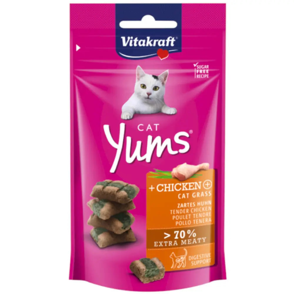 Vitakraft Cat Snack Yums Pollo con Hierba Gatera 40 g al mejor precio -Todoanimal.es