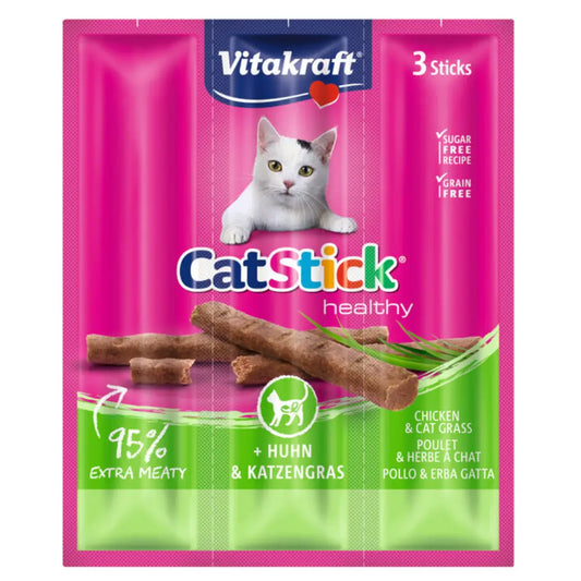 Vitakraft Cat Stick Mini Pollo y Hierba Gatera al mejor precio -Todoanimal.es