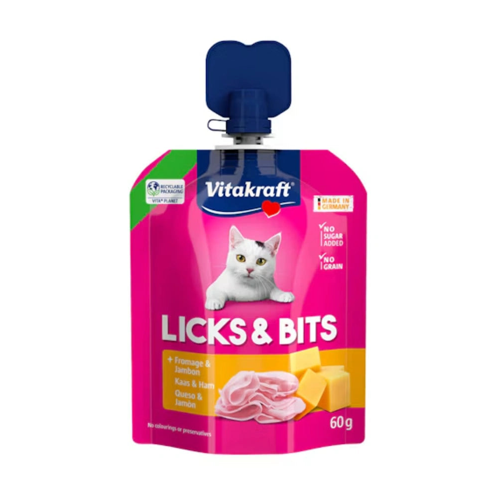 Vitakraft Licks&Bits Salsa Snack para Gatos 60g al mejor precio -Todoanimal.es