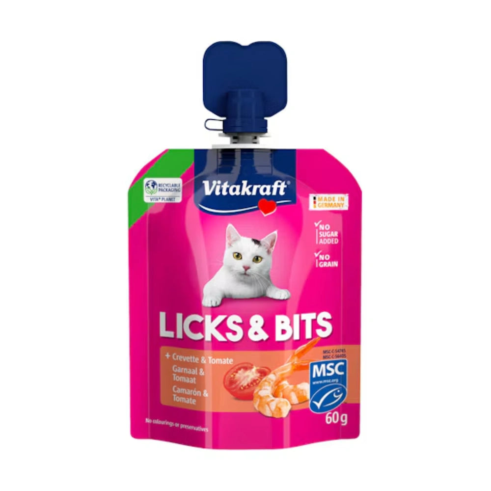 Vitakraft Licks&Bits Salsa Snack para Gatos 60g al mejor precio -Todoanimal.es