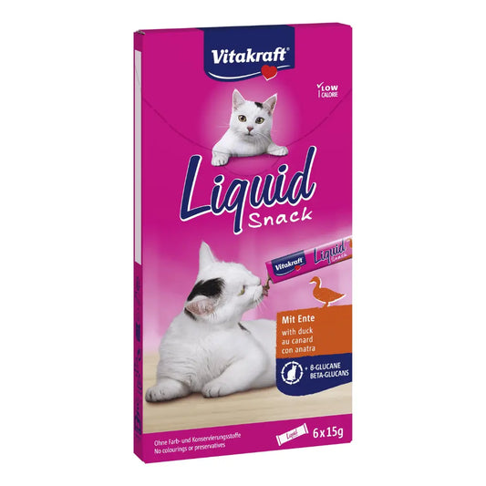 Vitakraft Liquid Snack para Gatos Pato con Betaglucanos 90 g al mejor precio -Todoanimal.es