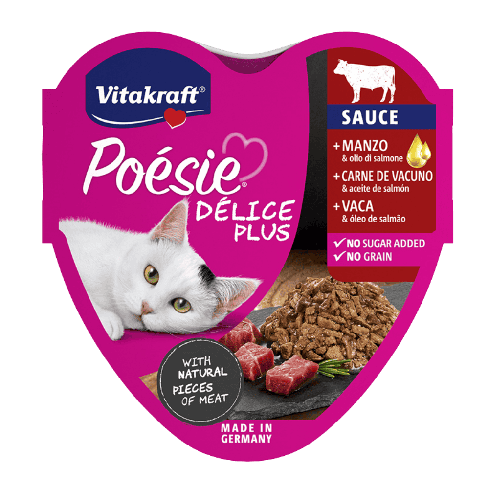 Vitakraft Poesie Delice Plus con aceite de salmón 85 g al mejor precio -Todoanimal.es