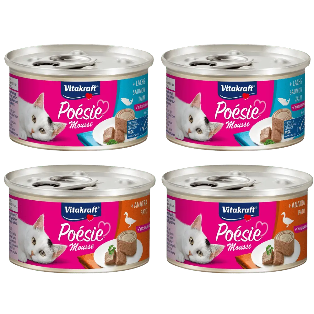Vitakraft Poesie Mousse Pack 4x85 g Comida Húmeda para Gatos al mejor precio -Todoanimal.es
