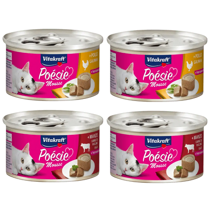 Vitakraft Poesie Mousse Pack 4x85 g Comida Húmeda para Gatos al mejor precio -Todoanimal.es