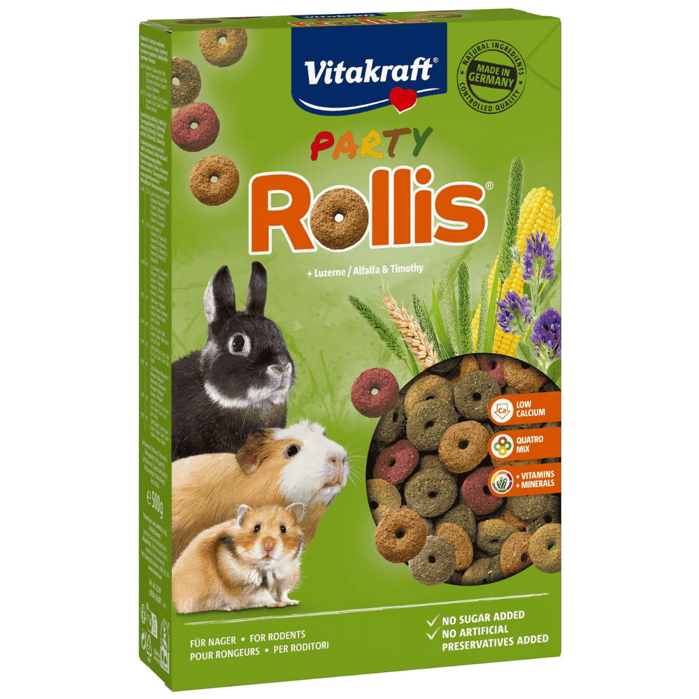 Vitakraft Rollis Party 500 g Snack de Cereales y Verduras para Roedores al mejor precio -Todoanimal.es