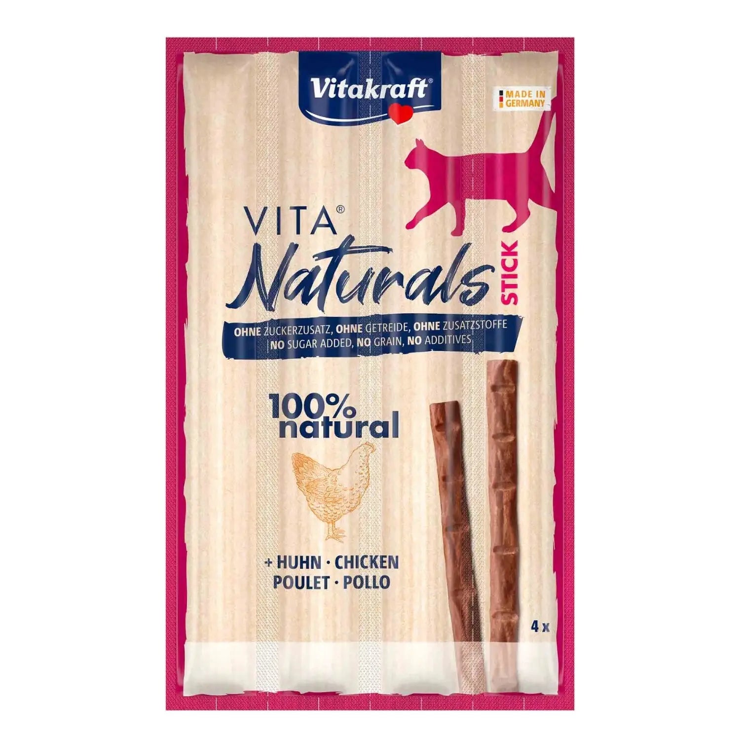 Vitakraft Vita Naturals Cat Stick Pack 4x5gr Grain Free VITAKRAFT
