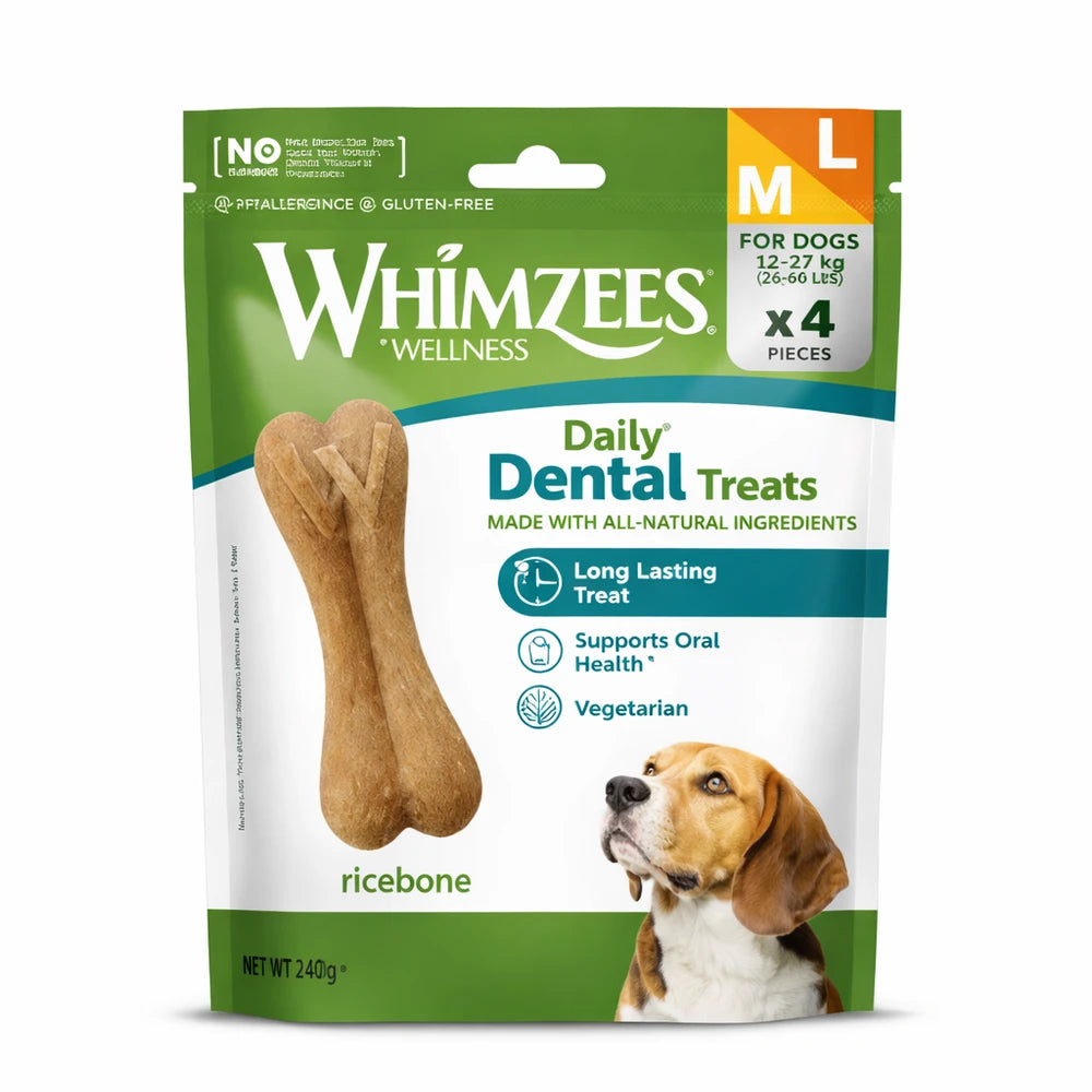Whimzees Ricebone Snack Dental para Perros al mejor precio -Todoanimal.es