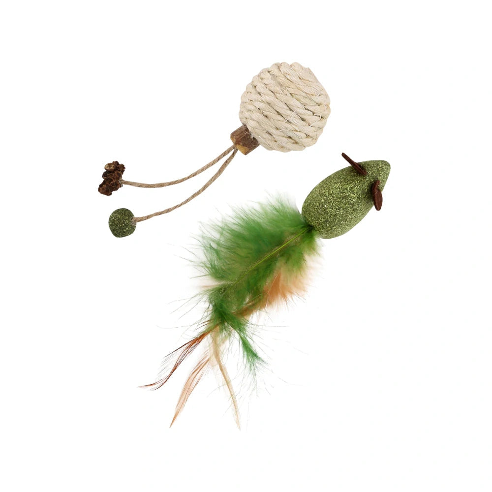 Wouapy Duo Ratón y Pelota de Sisal Juguete con Catnip para Gatos al mejor precio -Todoanimal.es