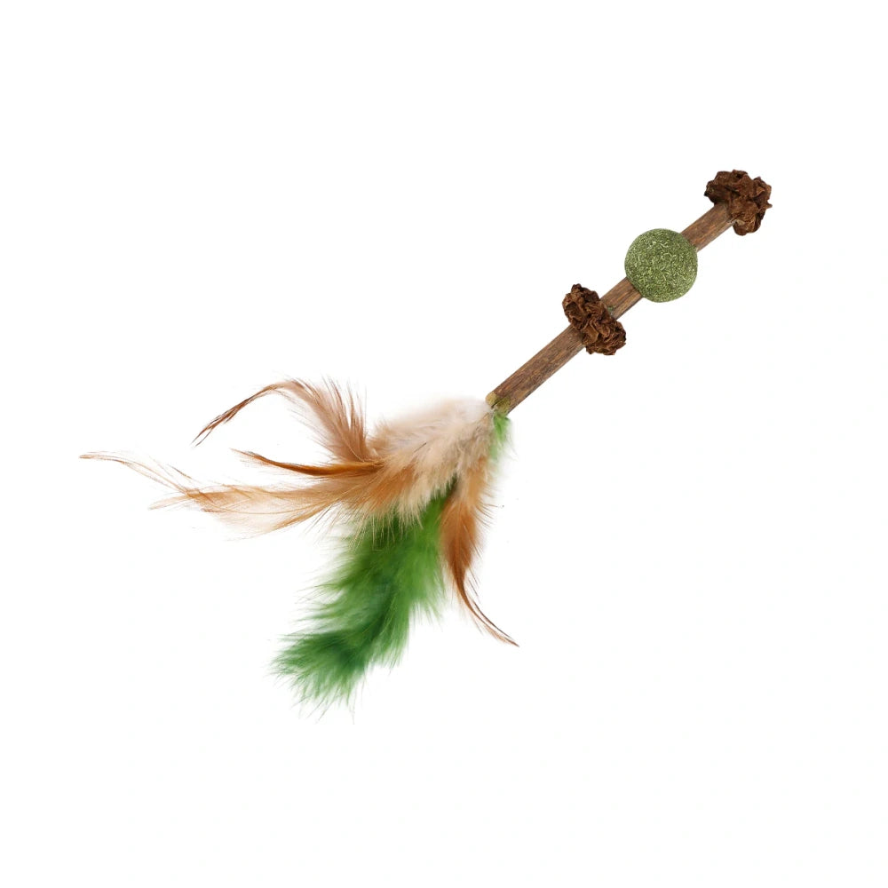 Wouapy Palo de Pluma y Canicas Juguete con Catnip para Gatos al mejor precio -Todoanimal.es