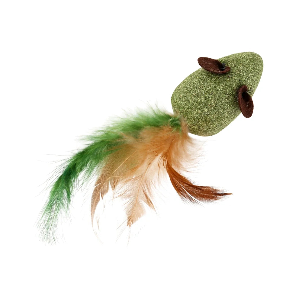 Wouapy Ratón Grande con Plumas Juguete con Catnip para Gatos al mejor precio -Todoanimal.es
