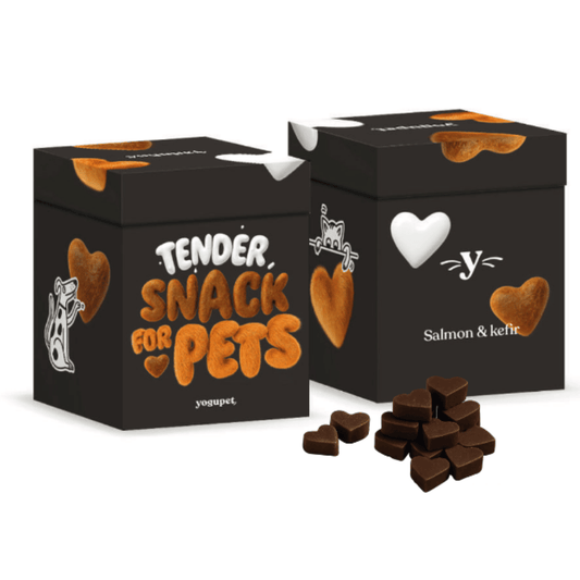 Yogupet Navidad Black Box Snacks Semihúmedos con Salmón y Kéfir para Perros y Gatos al mejor precio -Todoanimal.es