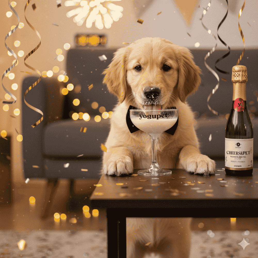Yogupet Navidad Champán de Kéfir Cheers&Pet 200 ml con Postbióticos y Prebióticos para Perros y Gatos al mejor precio -Todoanimal.es