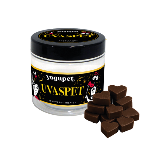 Yogupet Navidad Uvaspet Snack Semihúmedo con Salmón y Kéfir para Perros y Gatos 100 g Alternativa Uvas Año Nuevo al mejor precio -Todoanimal.es