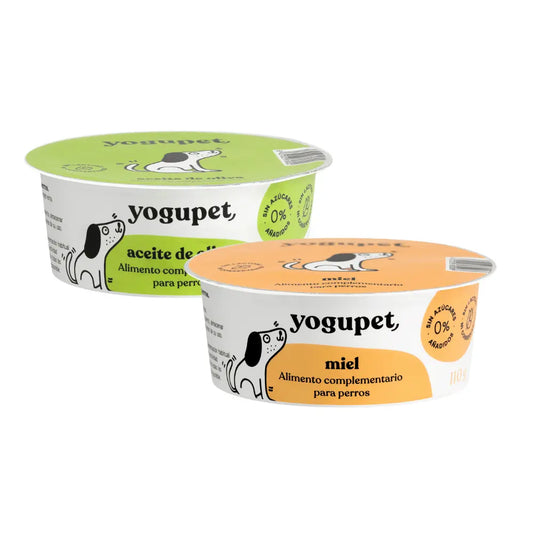 Yogupet Yogurt Clásico Pasteurizado para Perros 110 g Aceite de Oliva o Miel al mejor precio -Todoanimal.es