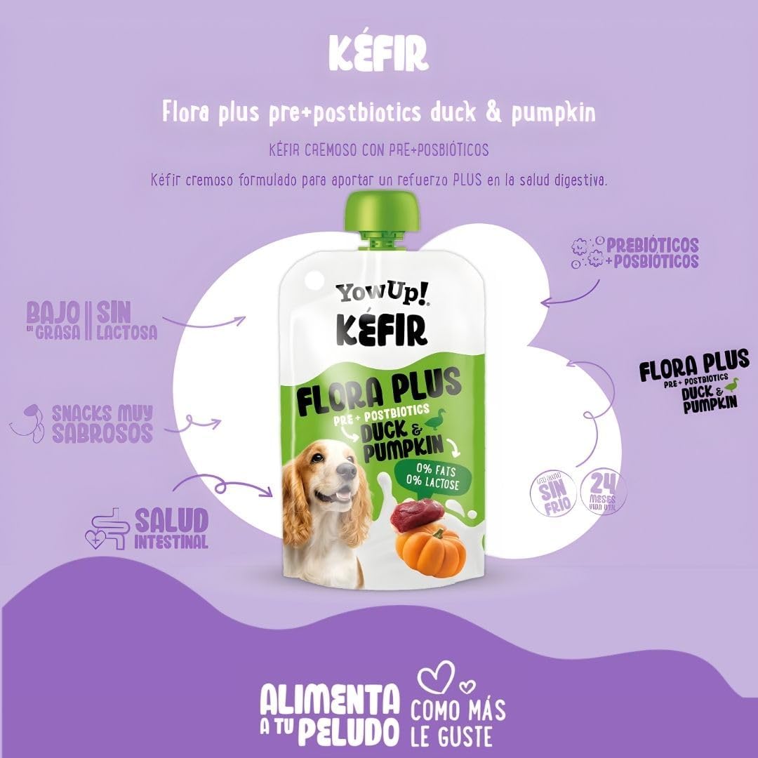 YowUp Flora Plus Kéfir con Pato y Calabaza para Perros 115 g al mejor precio -Todoanimal.es