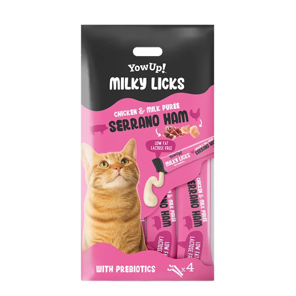 YowUp Milky Licks Jamón Serrano Snack Líquido para Gatos al mejor precio -Todoanimal.es