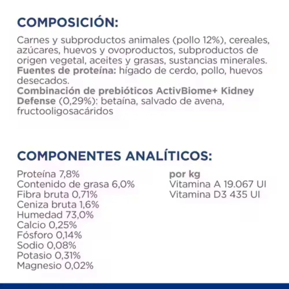Hill's Feline Prescription Diet k/d Kidney Care con Pollo Lata 156gr OLMEDO ZOONET, S.L.U.