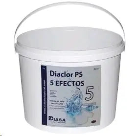 DIACLOR CLORO PS 5 ACCIONES 5KG. (TABLETAS 200 GR.)