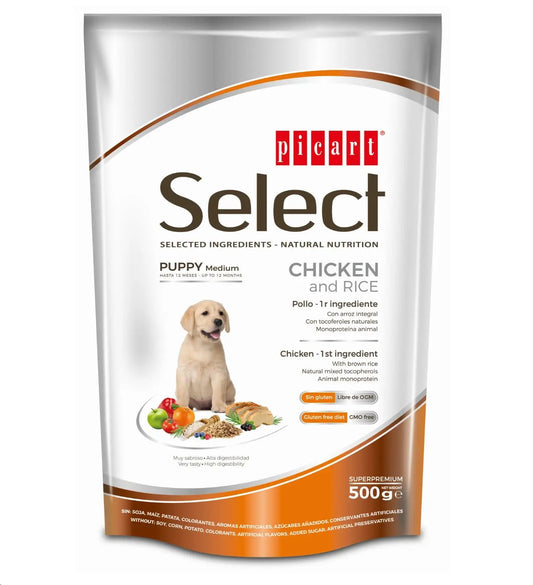 PICART SELECT DOG PUPPY CHICKEN & RICE 500GR