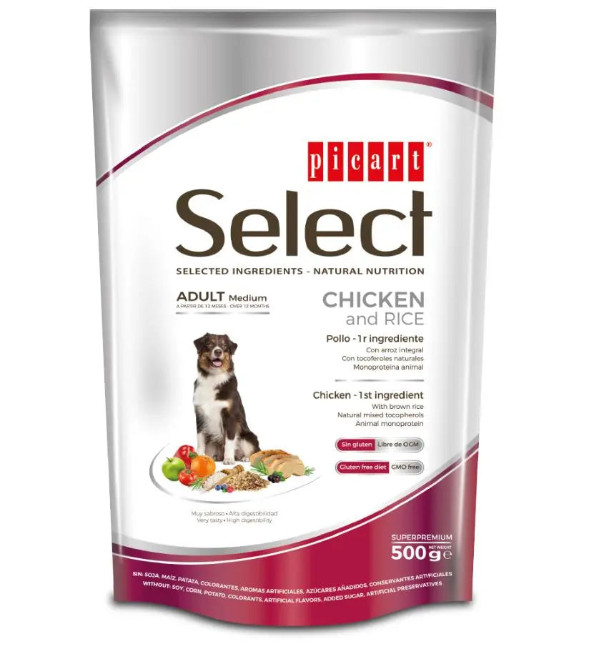 PICART SELECT DOG ADULT CHICKEN & RICE 500GR