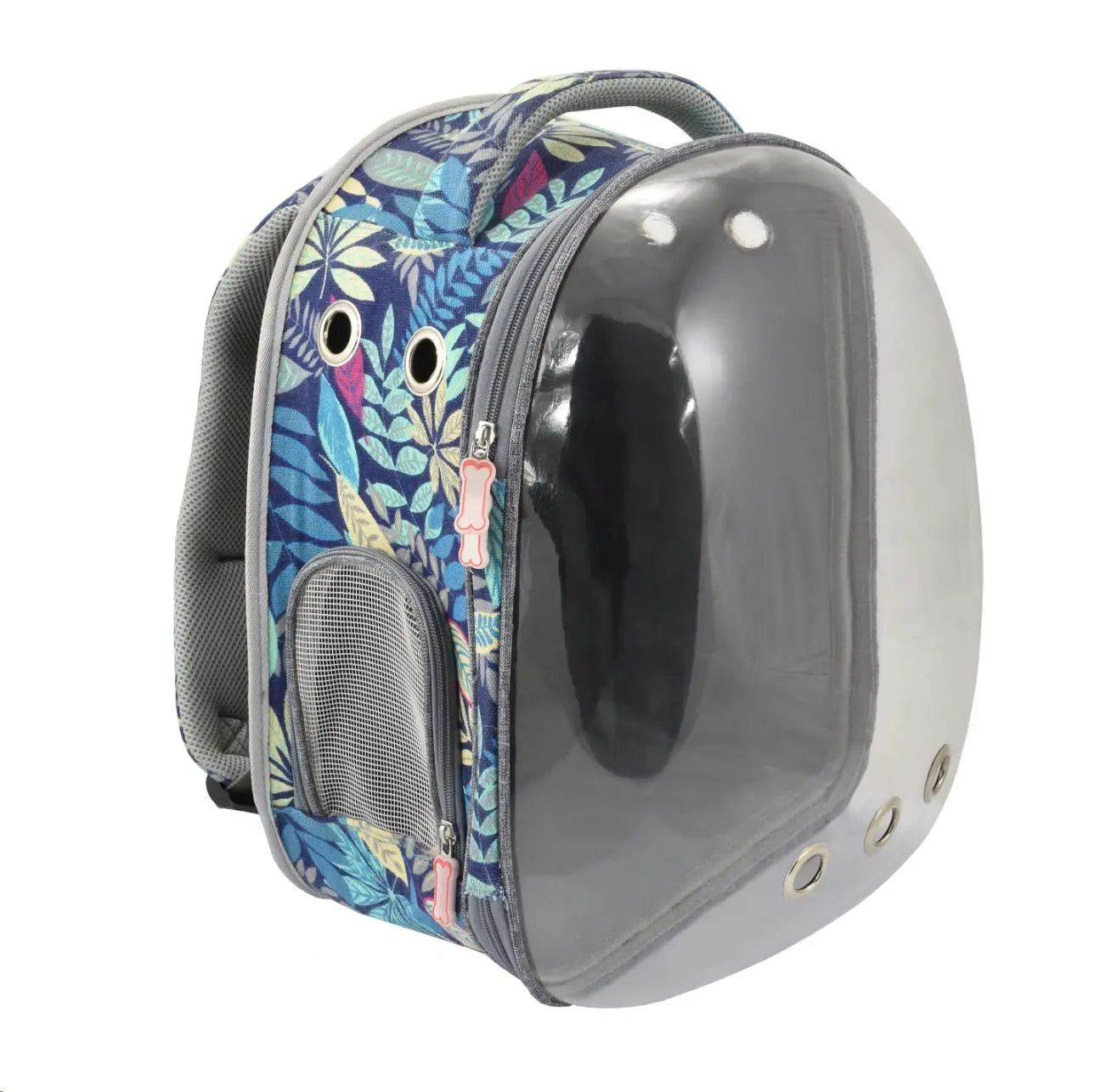 MOCHILA PARA MASCOTAS SPACE CON FLORES 33X26X43CM