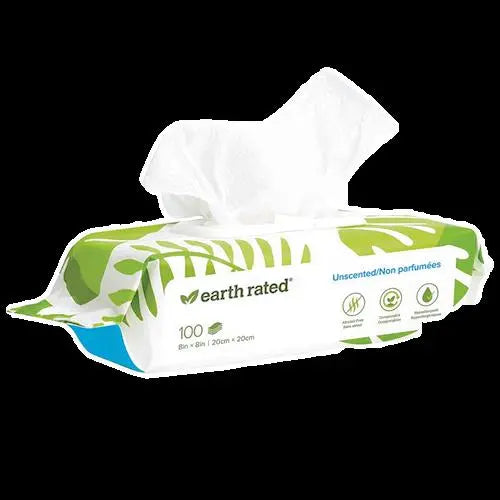 TOALLITAS HIGIENICAS COMPOSTABLES EARTH RATED SIN PERFUME 100UDES