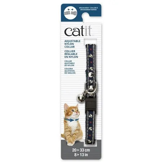 Catit Collar Nylon Ajus.Remach./Cascabel Azul Náut