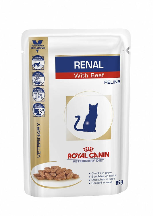ROYAL CANIN RENAL CON BUEY SOBRE 85GR GATO HUMEDO