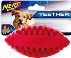 Juguete Nerf Teether Pelota Rugby Dentada T-S verde/rojo