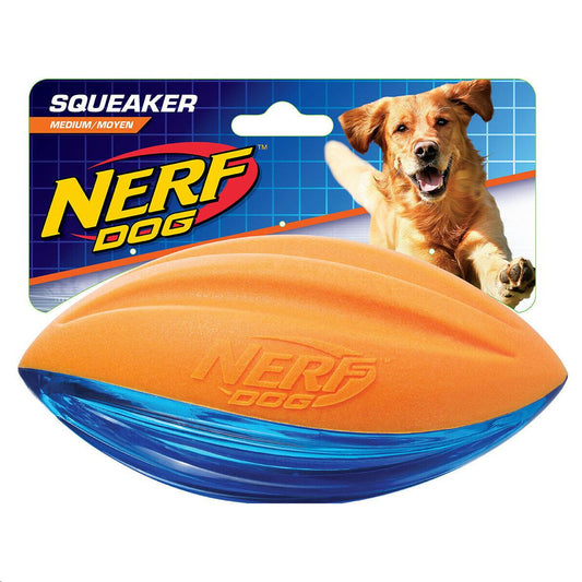 Juguete Nerf Squeaker Pelota Rugby Bicolor T-S