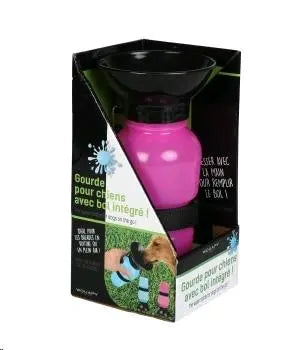 BEBEDERO PERRO WOUAPY CON BOL INTEGRADO ROSA 500ML