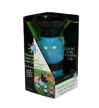 BEBEDERO PERRO WOUAPY CON BOL INTEGRADO AZUL 500ML