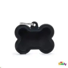 MY FAMILY HUESO CROMO PLATEADO CON CAUCHO NEGRO HTB01BLACK