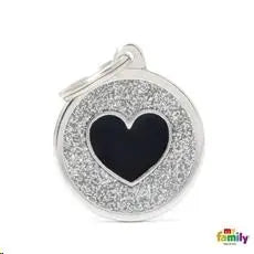 MY FAMILY CIRCULO GRIS GRANDE PURPURINA CORAZON NEGRO GLO7GREY