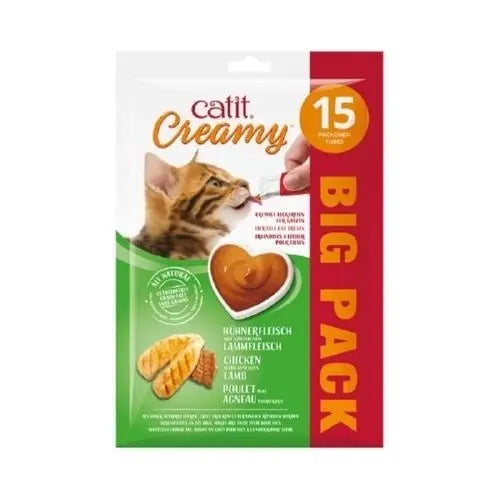 Catit Creamy Pollo y Cordero Pack 15x10g