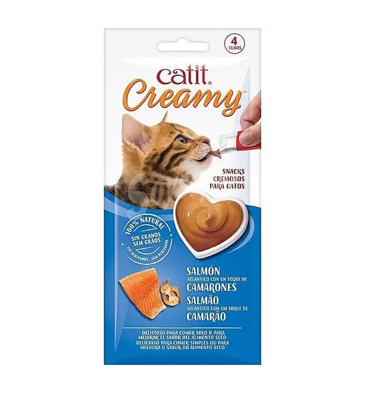 Catit Creamy Salmón y Gambas 4x10g