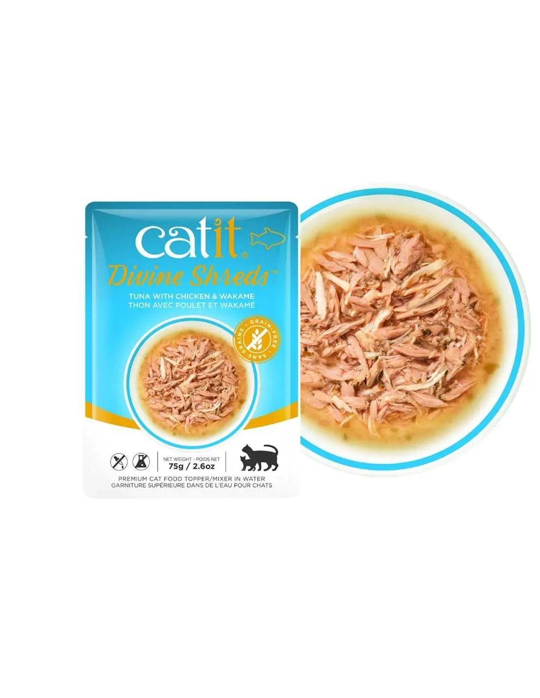 Catit Divine Shreds Atun/ Pollo & Wakame 75g