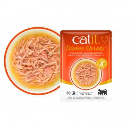 Catit Divine Shreds Pollo/Salmon&Calabaza, 75g