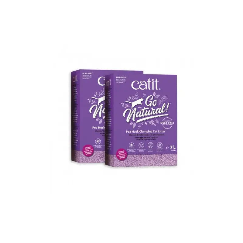 Catit Go Natural! Cáscaras Guisantes,Lavanda, 2x7L